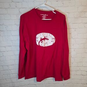 Caribbean Side Men's Red Cancun Long Sleeve Tee, Size XXL